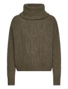 Cable-Knit Wool-Blend Turtleneck Sweater Tops Knitwear Turtleneck Khak...