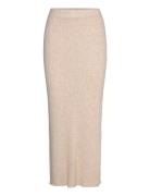 Rib Skirt Pitkä Hame Cream Davida Cashmere