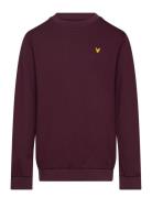 Fly Fleece Crew Tops T-shirts Long-sleeved T-shirts Burgundy Lyle & Sc...