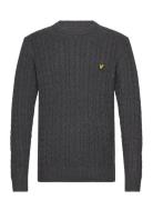 Cable Crew Neck Jumper Tops Knitwear Round Necks Grey Lyle & Scott