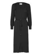 Relaxed Satin Stripe Shirt Dress Polvipituinen Mekko Black GANT