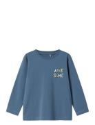 Nmmvux Ls Top Tops T-shirts Long-sleeved T-shirts Blue Name It