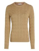 Co Cable Mid Gg Ls C-Nk Swt Tops Knitwear Jumpers Beige Tommy Hilfiger