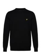 Cotton Crew Neck Jumper Tops Knitwear Round Necks Black Lyle & Scott