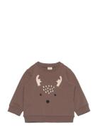 Sweatshirt Reindeer Tops Sweat-shirts & Hoodies Sweat-shirts Brown Lin...