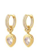 The Pear Double Bezel Charm Huggies- Gold Korvakoru Korut Gold LUV AJ