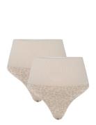 Mlshelby G-String 2-P A. Stringit Alusvaatteet Beige Mamalicious