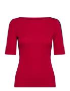 Two-T Stretch Cotton Elbow-Sleeve Tee Tops T-shirts & Tops Short-sleev...