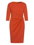 Twist-Front Stretch Jersey Dress Polvipituinen Mekko Orange Lauren Ral...