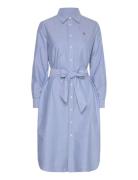 Belted Cotton Oxford Shirtdress Polvipituinen Mekko Blue Polo Ralph La...