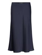 Satin Charmeuse Midi Skirt Polvipituinen Hame Navy Lauren Ralph Lauren