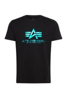 Basic T-Shirt Foil Print Designers T-shirts Short-sleeved Black Alpha ...