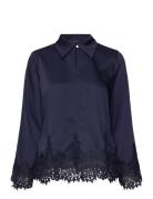 Cedarsbbelaina Blouse Tops Blouses Long-sleeved Navy Bruuns Bazaar