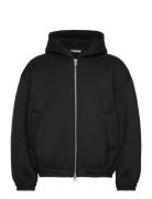 Bonded Scuba Zip Jacket Tops Sweat-shirts & Hoodies Hoodies Black Week...