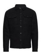 Wool-Blend Shirt Jacket Tops Overshirts Black Polo Ralph Lauren