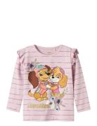 Nmfjulia Paw Ls Top Box Cplg Tops T-shirts Long-sleeved T-shirts Pink ...