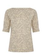 Sc-Marica Aop Tops T-shirts & Tops Short-sleeved Beige Soyaconcept