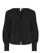 Yaspil Ls Shirt S. Noos Tops Blouses Long-sleeved Black YAS