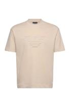 T-Shirt Tops T-shirts Short-sleeved Beige Emporio Armani