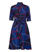 Rope-Print Crepe Shirtdress Lyhyt Mekko Multi/patterned Lauren Ralph L...