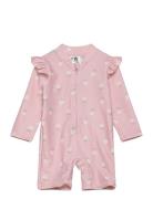 Sunprotection Suit W Frill Uimapuku Uima-asut Pink Lindex