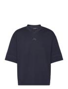 Milos Jersey Mesh Tee Tops T-shirts Short-sleeved Navy J. Lindeberg