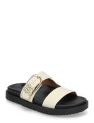 Leather Sporty Mule Matalapohjaiset Sandaalit Cream Tommy Hilfiger