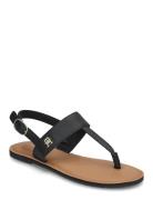 Leather Thong Sandal Matalapohjaiset Sandaalit Black Tommy Hilfiger