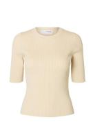 Slfmali 2/4 Knit O-Neck Tops Knitwear Jumpers Cream Selected Femme