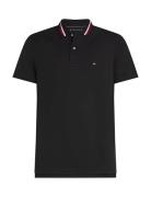 Rwb Collar Reg Polo Tops Polos Short-sleeved Black Tommy Hilfiger