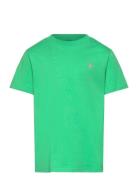 Cotton Jersey Crewneck Tee Tops T-shirts Short-sleeved Green Ralph Lau...