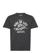 Americana Tee Tops T-shirts Short-sleeved Black Wrangler