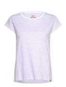 Organic Favorite Stripe Teasy Tops T-shirts & Tops Short-sleeved Purpl...