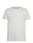 Mouliné O-Neck Tee S/S Tops T-shirts Short-sleeved Grey Lindbergh