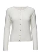 Rwlaica Cashmere Ls O-Neck Raglan C Tops Knitwear Cardigans White Rose...