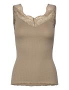 Rwbeatha Sl Lace Top Tops T-shirts & Tops Sleeveless Beige Rosemunde