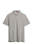 City Pique Polo Tops Polos Short-sleeved Grey Superdry