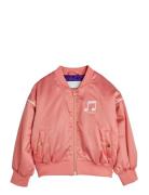 Note Chenille Satin Baseball Jacket Ohut Takki Kuoritakki Pink Mini Ro...