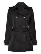 Double-Breasted Cotton-Blend Trench Coat Trenssi Takki Black Lauren Ra...