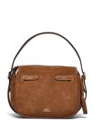 Polo Id Suede Small Satchel Bags Top Handle Bags Brown Polo Ralph Laur...