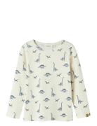 Nmmgeo Avu Ls Slim Top Lil Tops T-shirts Long-sleeved T-shirts Cream L...