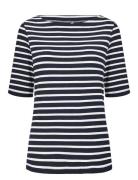 Sc-Kaiza Tops T-shirts & Tops Short-sleeved Navy Soyaconcept