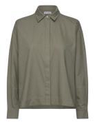 Gigi Oxford Shirt Tops Shirts Long-sleeved Khaki Green Ahlvar Gallery