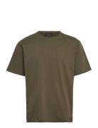 Raw Edge Relaxed Fit T-Shirt Tops T-shirts Short-sleeved Khaki Green S...