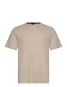 Waffle T-Shirt Tops T-shirts Short-sleeved Beige BOSS