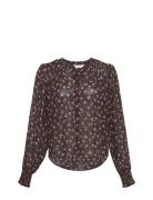 Mschevelda Orabella Shirt Aop Tops Blouses Long-sleeved Black MSCH Cop...