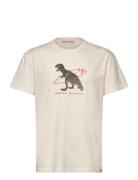 Printed T-Shirt Tops T-shirts Short-sleeved Cream Revolution