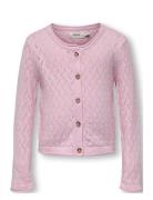 Kmgmegan Life Ls Cardigan Knt Noos Tops Knitwear Cardigans Pink Kids O...