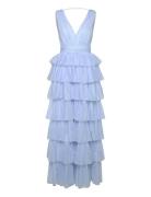 Tulle Frill Gown Maksimekko Juhlamekko Blue Bubbleroom