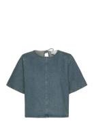 Kameko Blouse Tops T-shirts & Tops Short-sleeved Blue Noella
